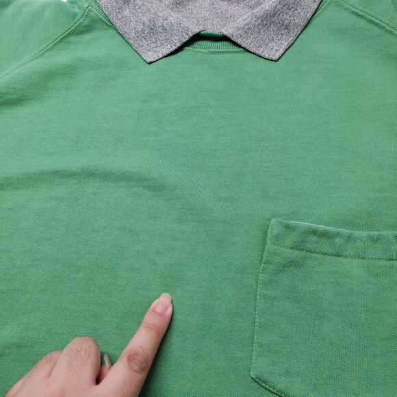 Vintage Ann Taylor Collar Sweatshirt Womens Medium Green Oversized Baggy Faded - Picture 11 of 16